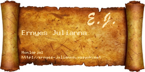 Ernyes Julianna névjegykártya